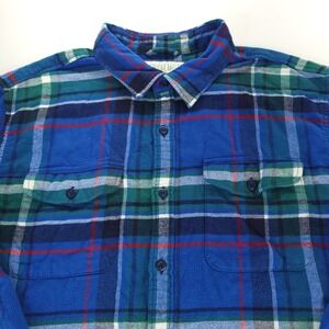 American Eagle Outfitters Shirt Mens XXL Blue Green Red Plaid Cotton Button Up